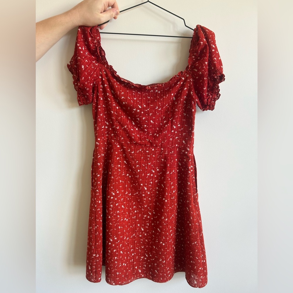 Petite Studio NYC Maisy - Floral mini dress, sweetheart neckline, puff sleeve, S - Picture 8 of 10
